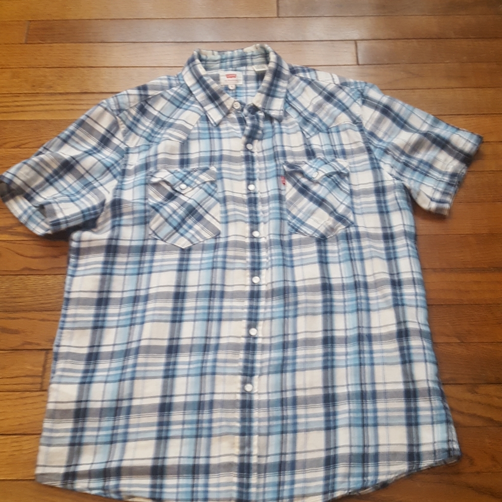 Levis Flannel Western Short Sleeve Button Down.